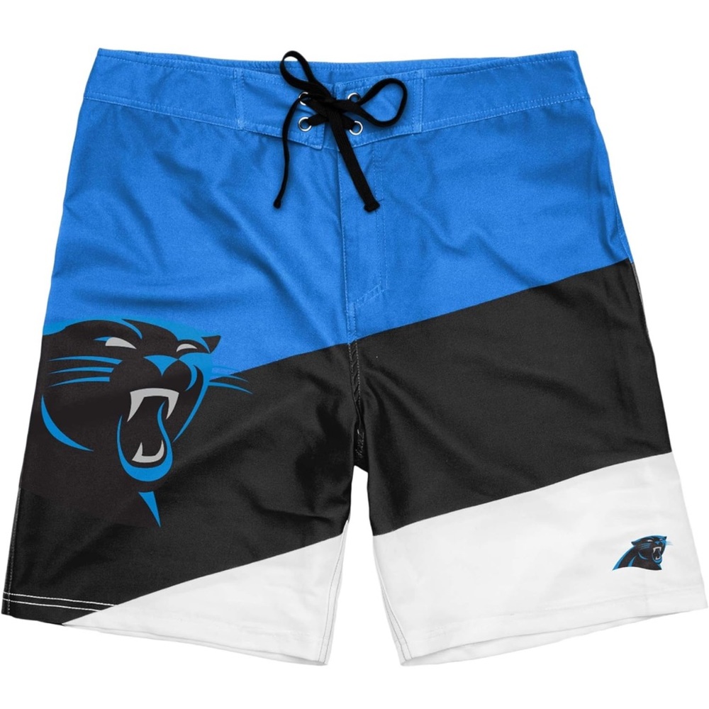 NWT - FOCO Men's NFL Color Dive Swim Boardshorts, Carolina Panthers - Size 2XL - Picture 2 of 8